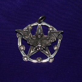 Bat Pentagram Silver Pendant